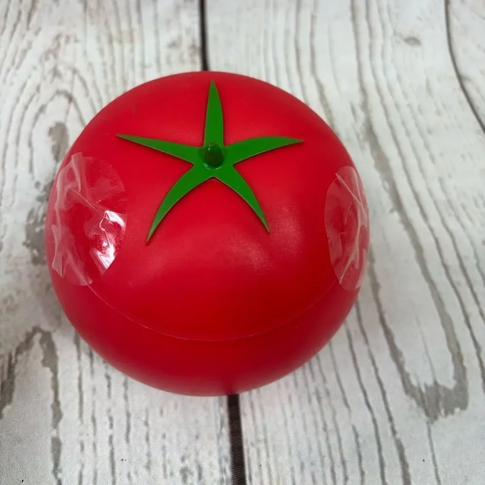 NEW Red Tomato Keeper Topping Bowl with Lid Food Storage